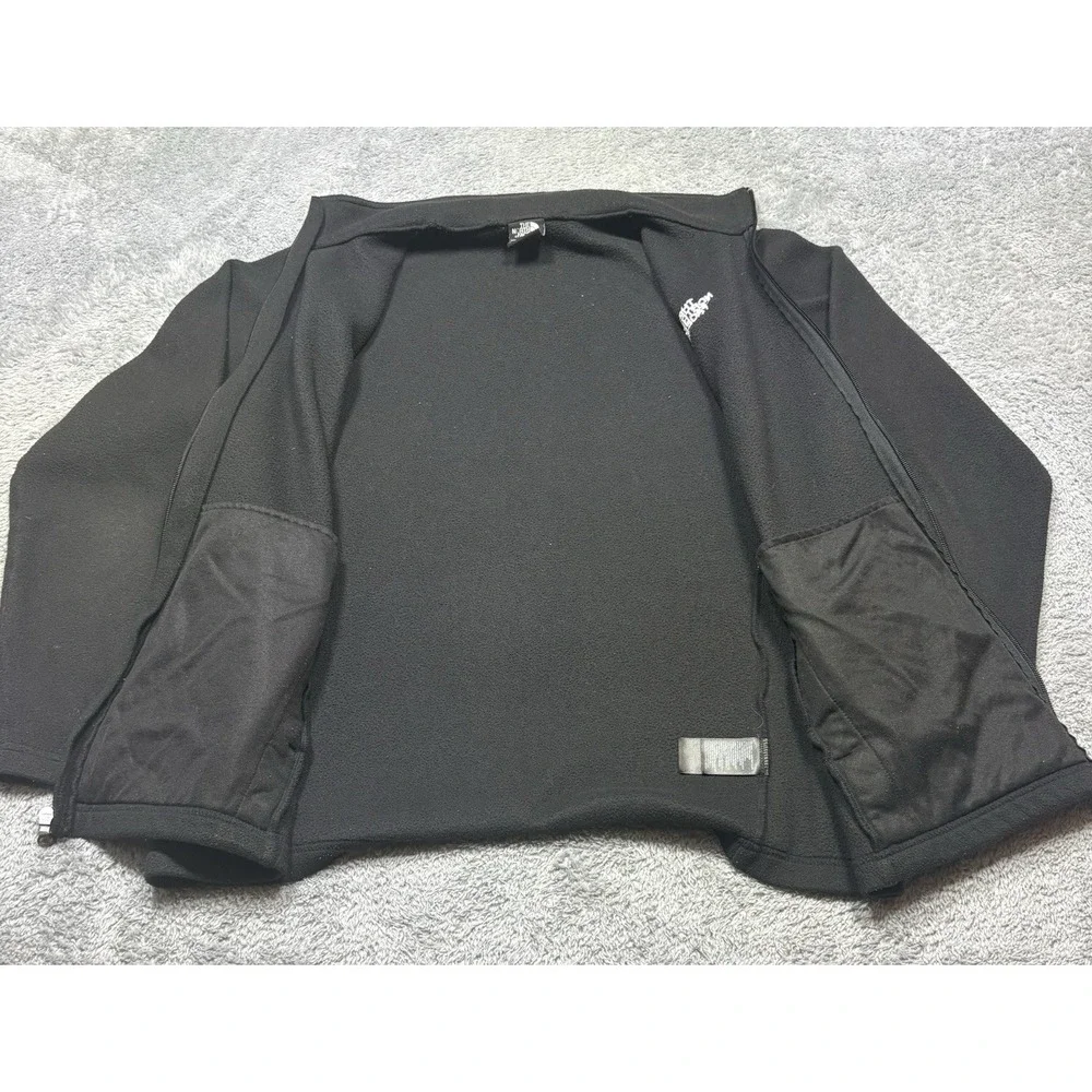 The North Face Jacket Mens‎ L Black Fleece Lightweight Full Zip Outdoor *SPOTS